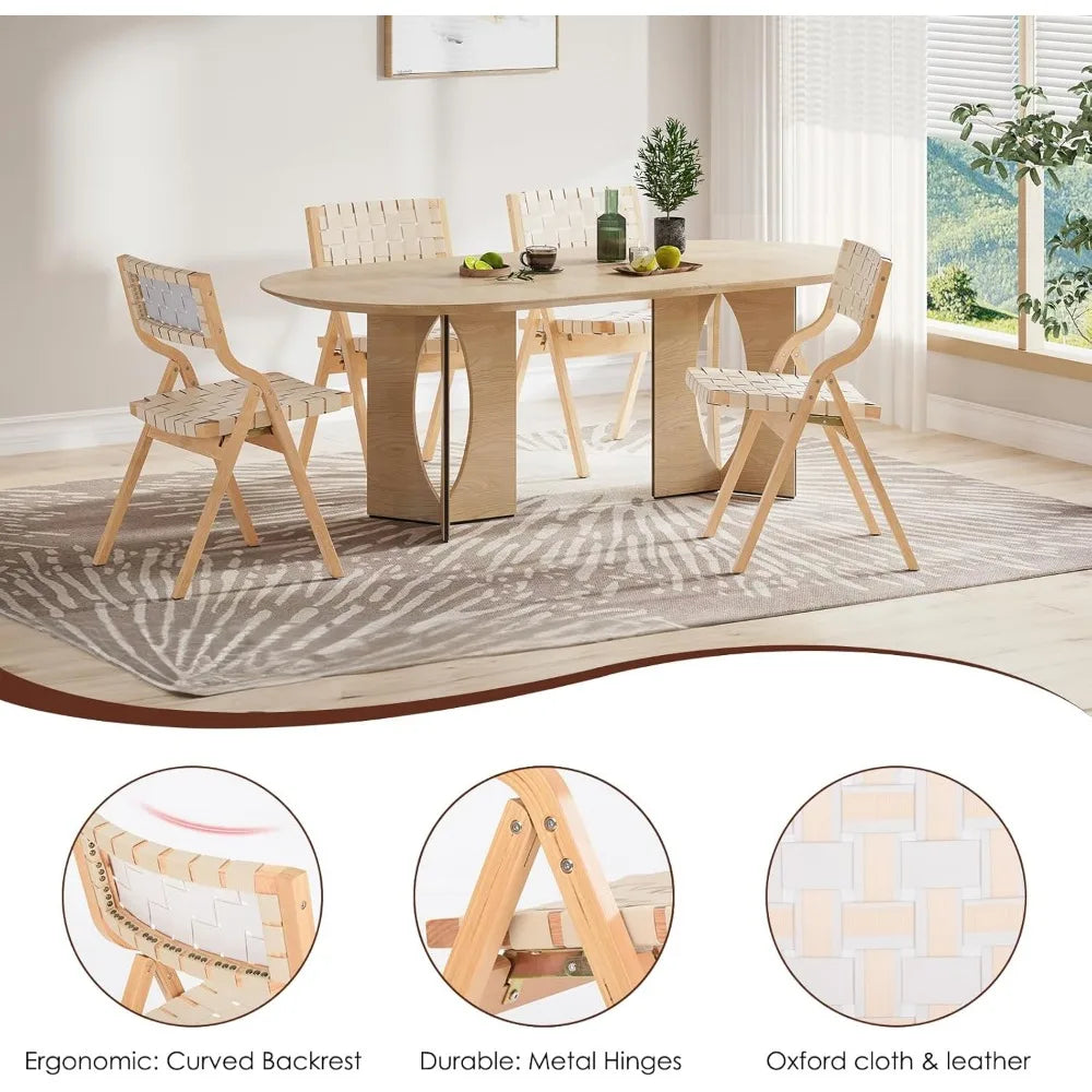 Woven Wooden Foldable Chairs
