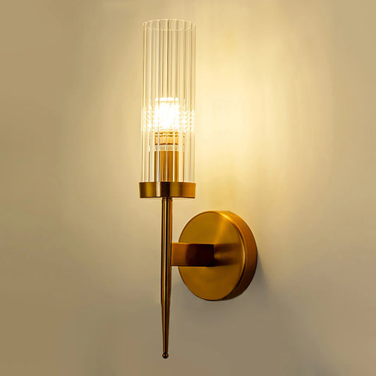 Elegant Golden Wall Sconce with Glass Shade