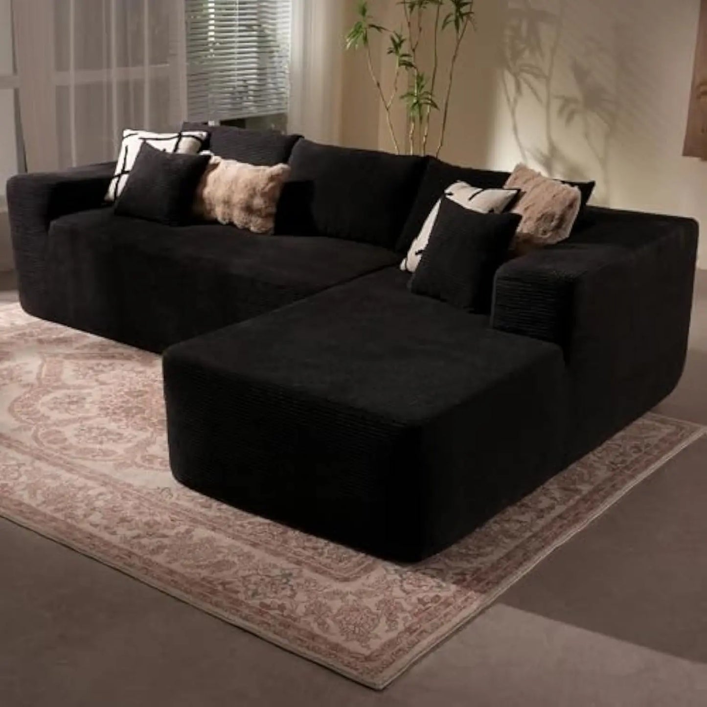 106" Super Comfy Cloud Sectional Couch with Chaise