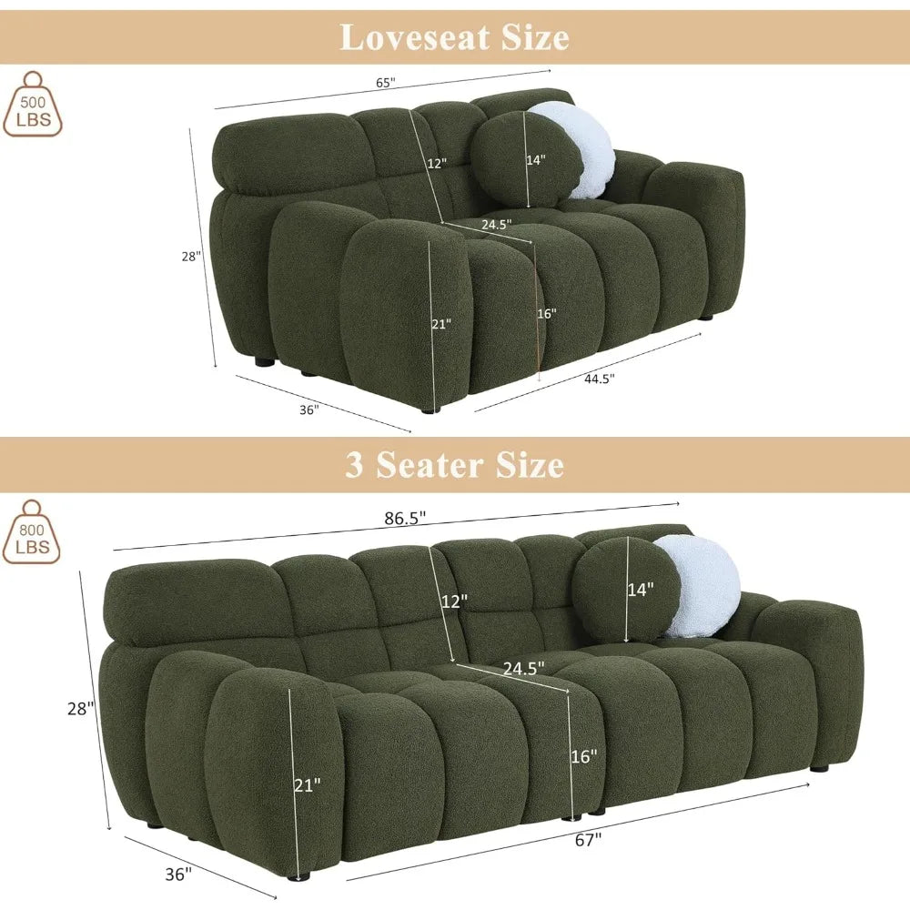 65" Loveseat & 86.5" 3 Seater Cloud Sofa