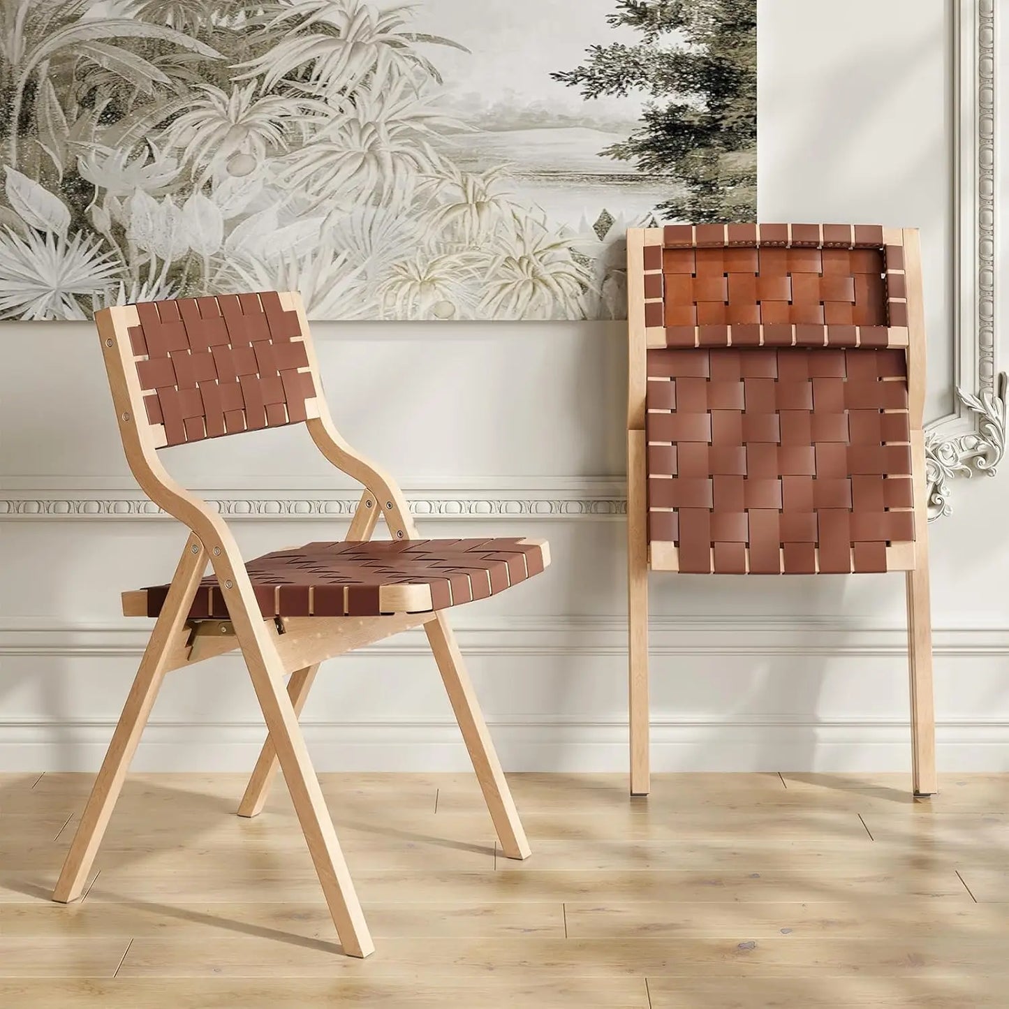 Woven Wooden Foldable Chairs