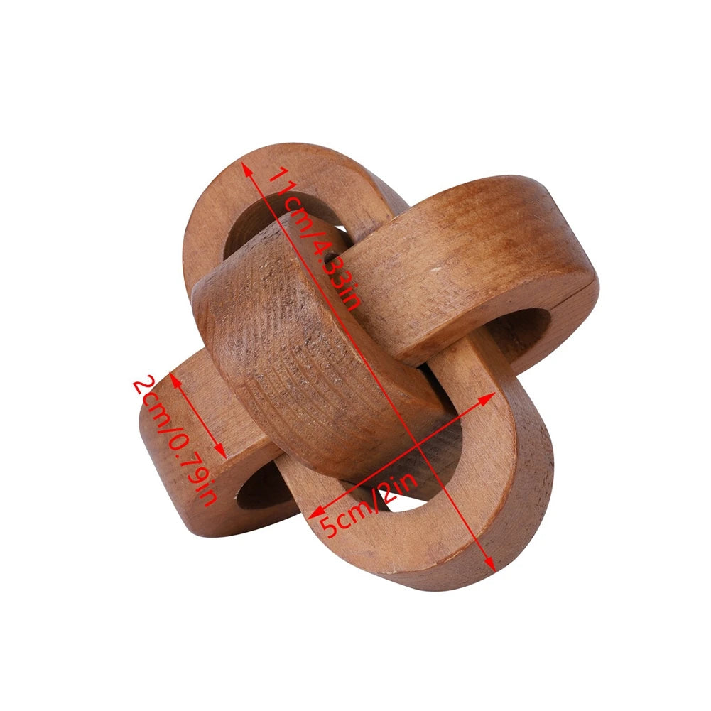 3-Link Hand Carved Wood Chain