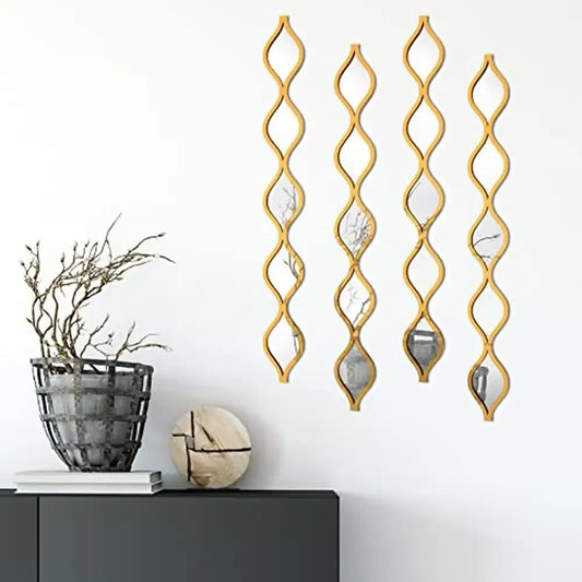 Gold Teardrop Mirror Wall Art Set of 4