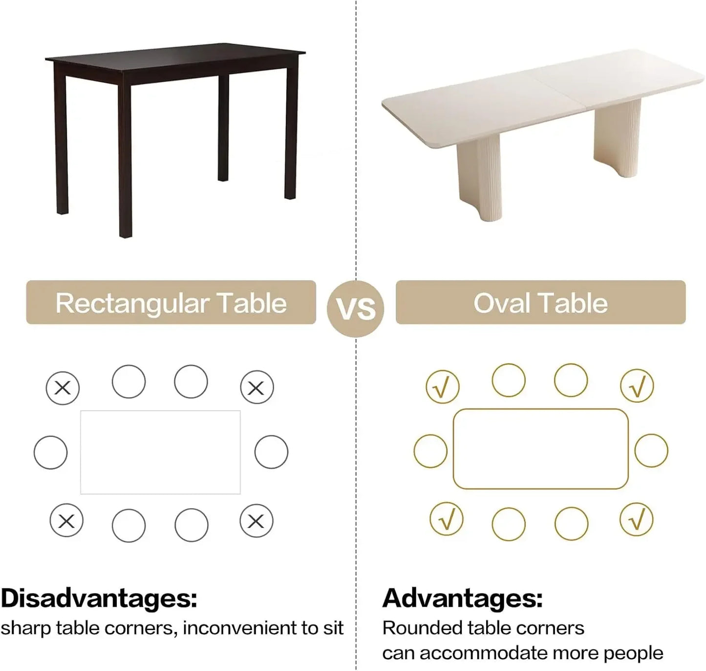 79" Cream White Modern Dining Table