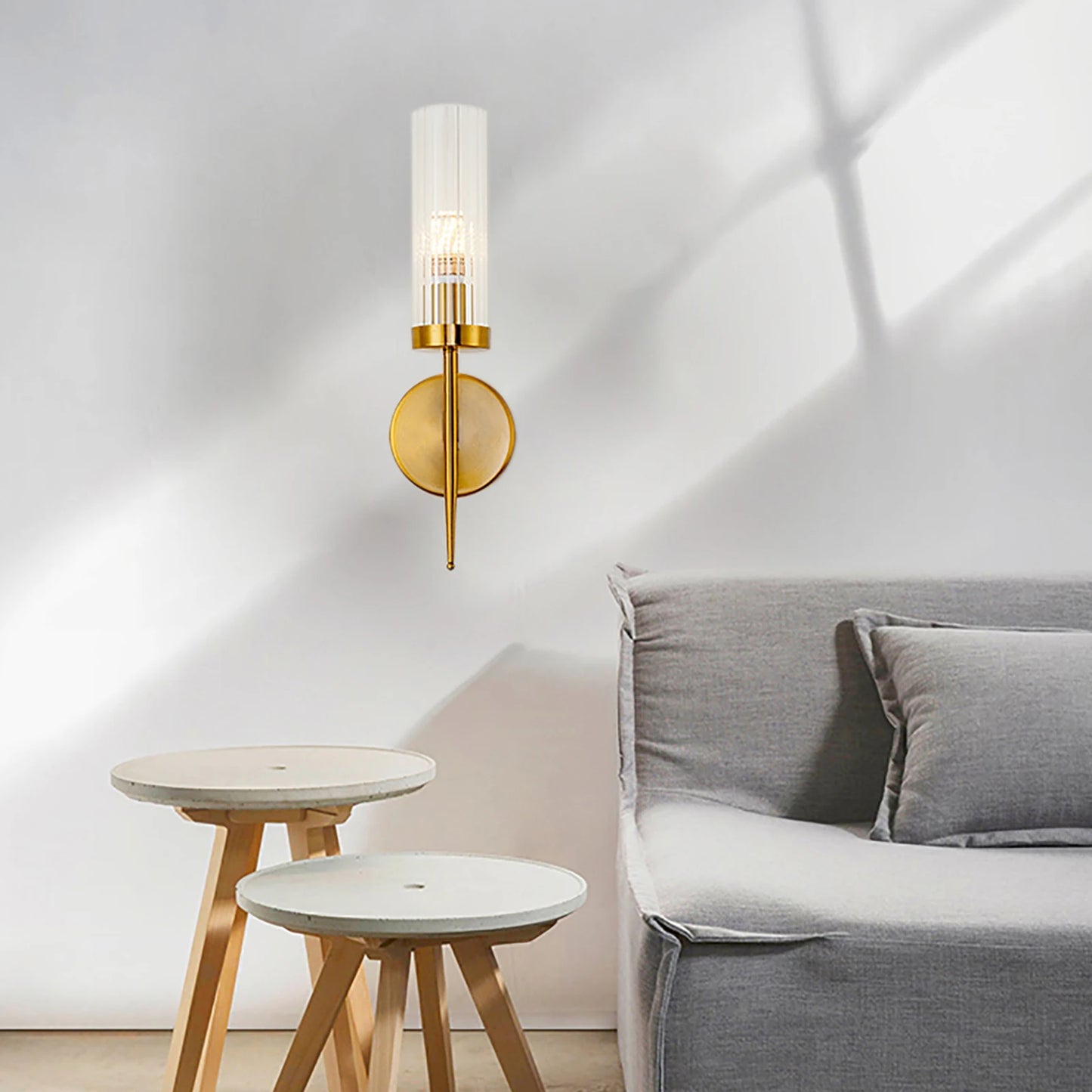 Elegant Golden Wall Sconce with Glass Shade
