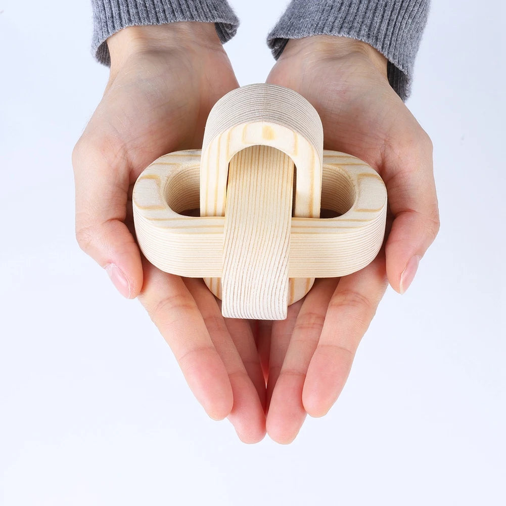 3-Link Hand Carved Wood Chain