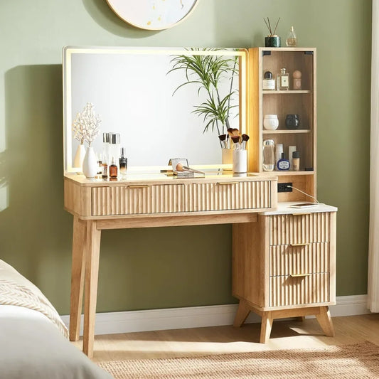 Makeup Vanity Desk with 36" Mirror and Lights,