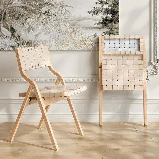 Woven Wooden Foldable Chairs