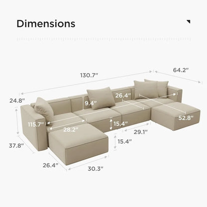 U-Shape Modern Luxury Modular Sectional Sofa