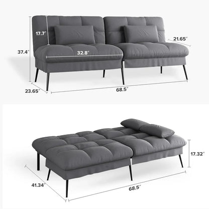 68” Convertible Futon Sofa Bed