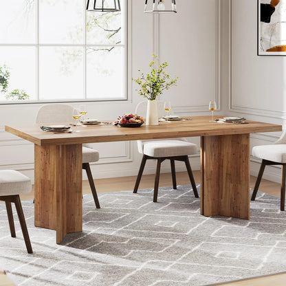 63" Rectangular Farmhouse Dining Table for 4-6