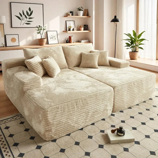 80" Luxury Cloud Sectional Sofa Bed