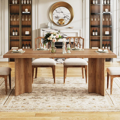 63" Rectangular Farmhouse Dining Table for 4-6