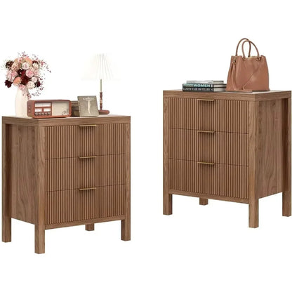 Nightstand Dresser with 3 Wide Drawers